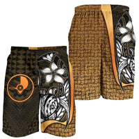 Yap Micronesian Men's Shorts Gold - Turtle With Hook - Polynesian Pride