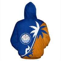 Marshall Islands Zip up Hoodie Marshall Islands Flag Seal Coconut Tree - Polynesian Pride