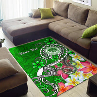 FSM Custom Personalised Area Rug - Turtle Plumeria (Green) - Polynesian Pride