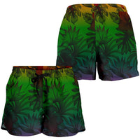 Polynesian Women's Shorts - Green Hibiscus Patterns - Polynesian Pride