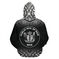 Niue Polynesian Custom Hoodie Fog Black - Polynesian Pride