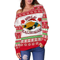 Polynesian Hawaii Ugly Christmas Women's Off Shoulder Sweater - Humuhumu Fish - Polynesian Pride