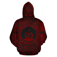 Vanuatu ll Over Hoodie Vanuatu Coat of rms Polynesian Red Black - Polynesian Pride