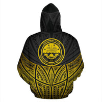 Federated States of Micronesia Polynesian Zip up Hoodie Gold Pride Map and Seal - Polynesian Pride