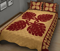 Hawaiian Quilt Pattern Palm Symmetry Quilt Bed Set - Polynesian Pride