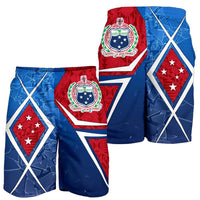 Samoa Men's Shorts - Samoa Flag with Polynesian Patterns - Polynesian Pride