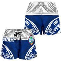 Guam Polynesian Women's Shorts - Pattern With Seal Blue Version - Polynesian Pride