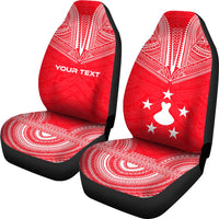 Austral Islands Custom Personalised Car Seat Cover - Austral Islands Flag Polynesian Chief Tattoo Red Version - Polynesian Pride