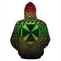 Wallis and Futuna All Over Zip up Hoodie Lift up Reggae - Polynesian Pride