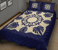 Hawaiian Quilt Bed Set Royal Pattern - Blue - Polynesian Pride