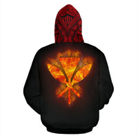 Hawaii Fire All Over Zip up Hoodie - Polynesian Pride