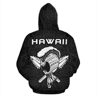 Polynesian Kakau Helmet Weapon White Kanaka Warrior Hoodie - Polynesian Pride