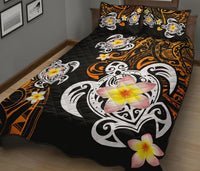 Hawaii Turtle Plumeria Polynesian Quilt Bed Set - Hete Style - AH - Polynesian Pride