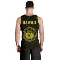 Hawaii Kakau Polynesian Coat Of Arms Men's Tank Top - Yellow - Polynesian Pride