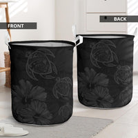 Hibiscus Turtles Hawaii Laundry Basket Grey AH - Polynesian Pride