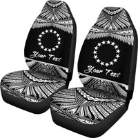 Cook Islands Polynesian Custom Personalised Car Seat Covers - Pride White Version - Polynesian Pride