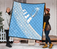 Fiji Tapa Rugby Premium Quilt version Style You Win - Blue - Polynesian Pride