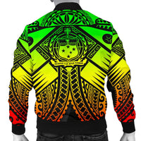 Samoa Polynesian Men's Bomber Jacket - Samoa Reggae Seal with Polynesian Tattoo - Polynesian Pride