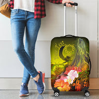 Pohnpei Custom Personalised Luggage Covers - Humpback Whale with Tropical Flowers (Yellow) Yellow - Polynesian Pride