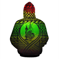 New Caledonia All Over Zip up Hoodie Lift up Reggae - Polynesian Pride