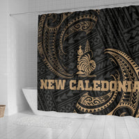 New Caledonia Polynesian Shower Curtain - Gold Tribal Wave - Polynesian Pride
