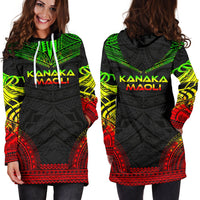 Kanaka Maoli Women's Hoodie Dress - Polynesian Reggae Chief - Polynesian Pride