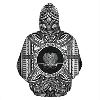 Papua New Guinea ll Over Hoodie Papua New Guinea Coat of rms Polynesian White Black - Polynesian Pride