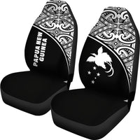 Papua New Guinea Car Seat Covers - Papua New Guinea FLag Polynesian White Curve - Polynesian Pride