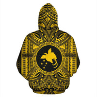 Papua New Guinea 1 ll Over Hoodie Papua New Guinea 1 Coat of rms Polynesian Gold Black - Polynesian Pride