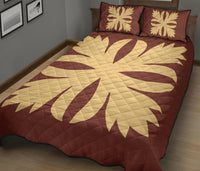 Hawaiian Royal Pattern Quilt Bed Set - Coral - C3 Style - Polynesian Pride