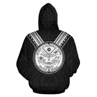 Marshall Islands All Over Zip up Hoodie Black White Sailor Style - Polynesian Pride