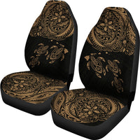 Hawaii Polynesian Car Seat Covers - Gold Sea Turtle Hibiscus Plumeria - Polynesian Pride