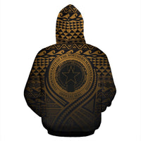 Northern Mariana Islands All Over Hoodie Lift up Gold - Polynesian Pride