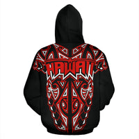 Hawaii Hoodie Polynesian Tattoo Red - Polynesian Pride
