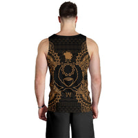 Pohnpei Polynesian Men Tank Top Map Gold - Polynesian Pride