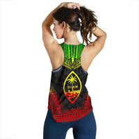 Guam Women's Racerback Tank - Polynesian Chief Reggae Version - Polynesian Pride