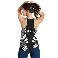 Society Islands Women Racerback Tank - Polynesian Tattoo Black - Polynesian Pride