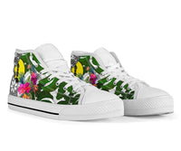 New Caledonia High Top Shoes White - Turtle Plumeria Banana Leaf - Polynesian Pride