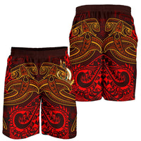 Vanuatu Polynesian Men's Shorts - Red Shark Polynesian Tattoo - Polynesian Pride