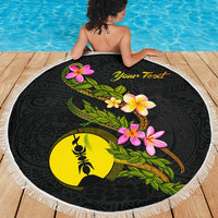 New Caledonia Custom Personalised Beach Blanket - Plumeria Tribal - Polynesian Pride
