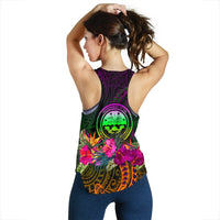Federated States of Micronesia Women's Racerback Tank - Summer Hibiscus - Polynesian Pride