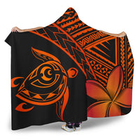 hawaiiHooded Blanket - Hawaii Turtle Plumeria Orange - Polynesian Pride