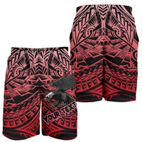 Samoa Polynesian Custom Personalised Men's Shorts - Eagle Tribal Pattern Red - Polynesian Pride
