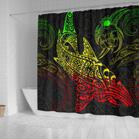 Shark Polynesian Shower Curtain - Polynesian Tattoo Reggae - Polynesian Pride