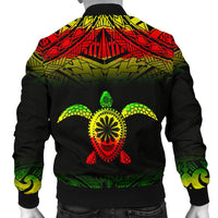 Turtle Custom Personalised Men's Bomber Jacket - Fog Reggae Style - Polynesian Pride