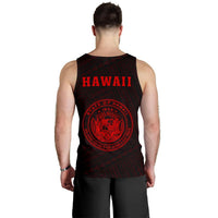 Hawaii Kakau Polynesian Coat Of Arms Men's Tank Top - Red - Polynesian Pride