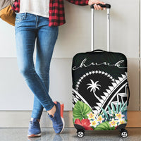Chuuk Luggage Covers - Chuuk Coat of Arms & Polynesian Tropical Flowers White - Polynesian Pride