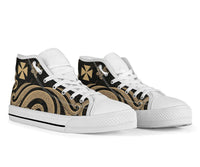 Wallis and Futuna High Top Canvas Shoes - Gold Tentacle Turtle - Polynesian Pride