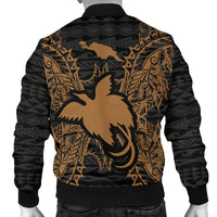 Papua New Guinea Polynesian Men's Bomber Jacket Map Gold - Polynesian Pride
