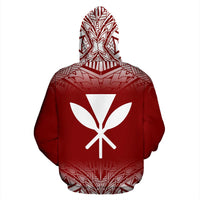 Aloha All Over Zip up Hoodie Fog Red - Polynesian Pride